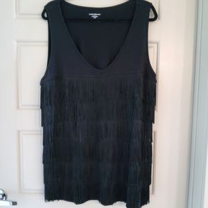 Lane Bryant Ladies Sleeveless Tank Top 18/20 with Rows of Soft Fringe NWT